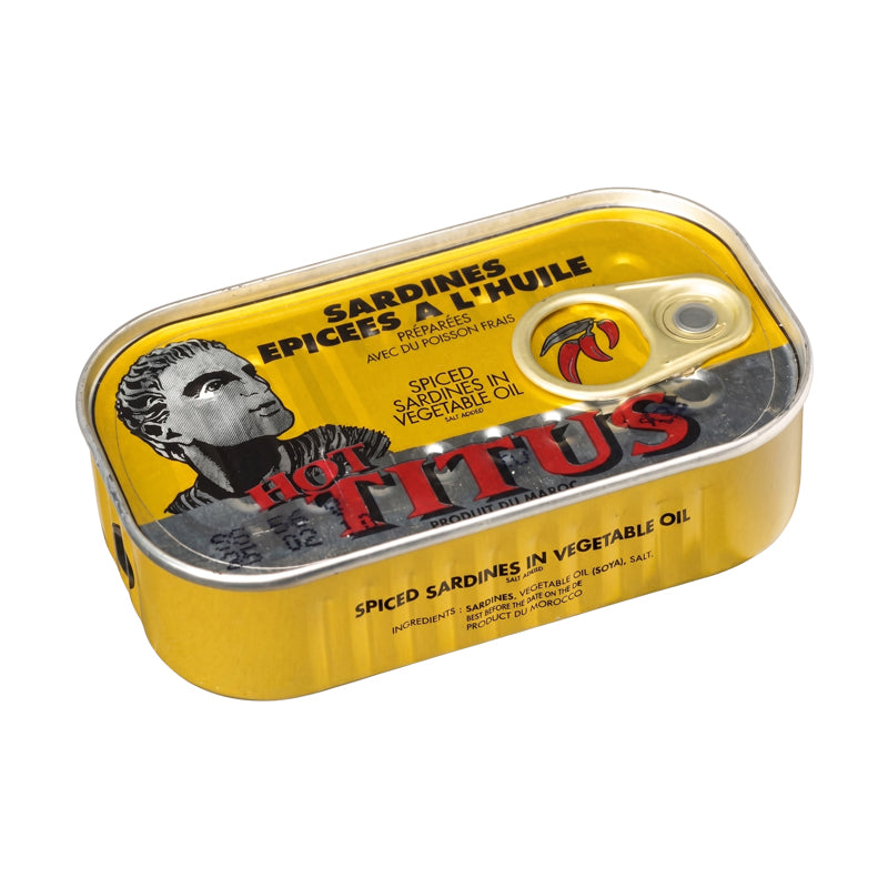 Sardines Épicées Titus 16x3x125g – Sardines Épicées en Conserve