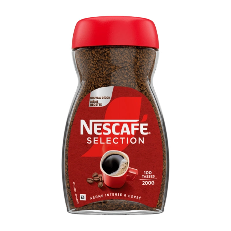 Nescafé Sélection Décaféiné Rouge 200g (Carton de 6) – Café Sans Caféine au Goût Intense