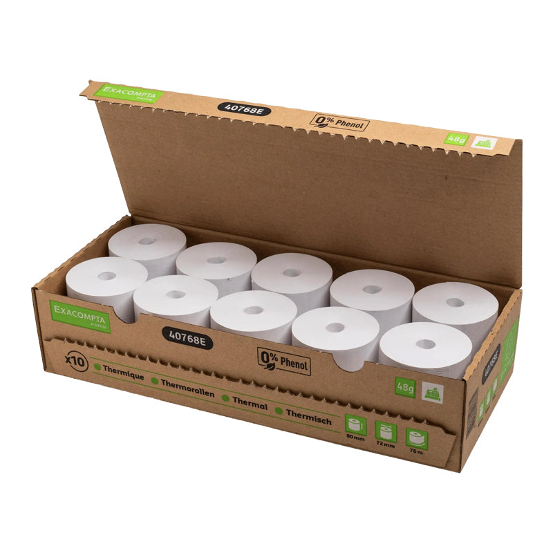 Bobines Thermiques Carte Bancaire CB – Lot de 10 Rouleaux