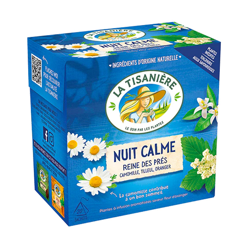 Thé Nuit Calme La Tisanière 10 x 20 Sachets x 1,5g – Infusion Relaxante pour une Soirée Apaisante