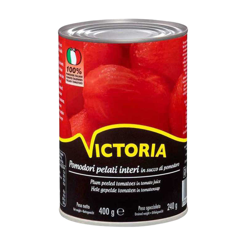 Victoria Tomates Entières Pelées 400g (Lot de 24) – Tomates Pelées Naturelles pour Cuisine Maison