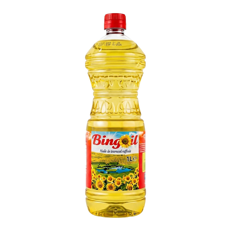 Bingoil Huile de Tournesol 1L x 15 – Huile de Cuisson Légère et Polyvalente