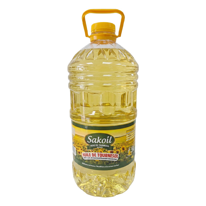 Huile de Tournesol Sakoil 5L (Lot de 3) – Format Familial pour Cuisson et Assaisonnement