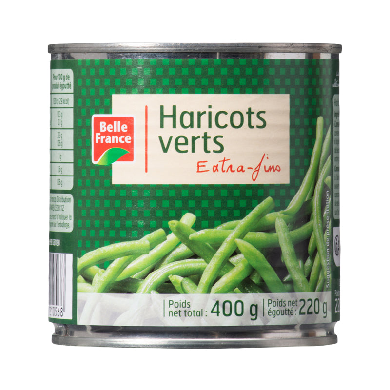 Haricots Verts Extra Fins 400g (Carton de 12) – Légumes Sélectionnés au Goût Naturel