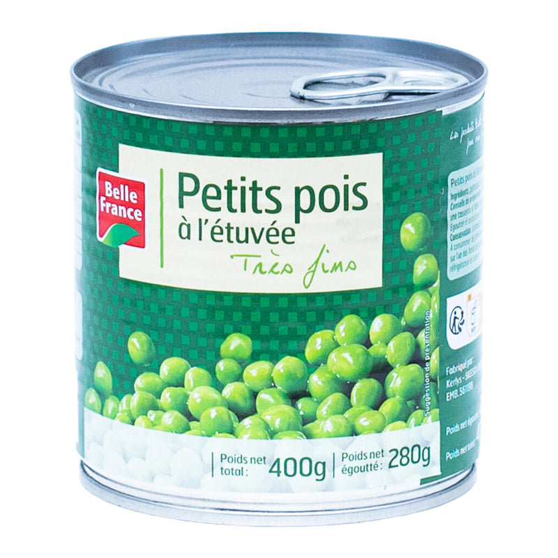 Petits Pois à l'Étuvée Très Fins 400g (Lot de 12) – Petits Pois Délicats au Goût Naturel