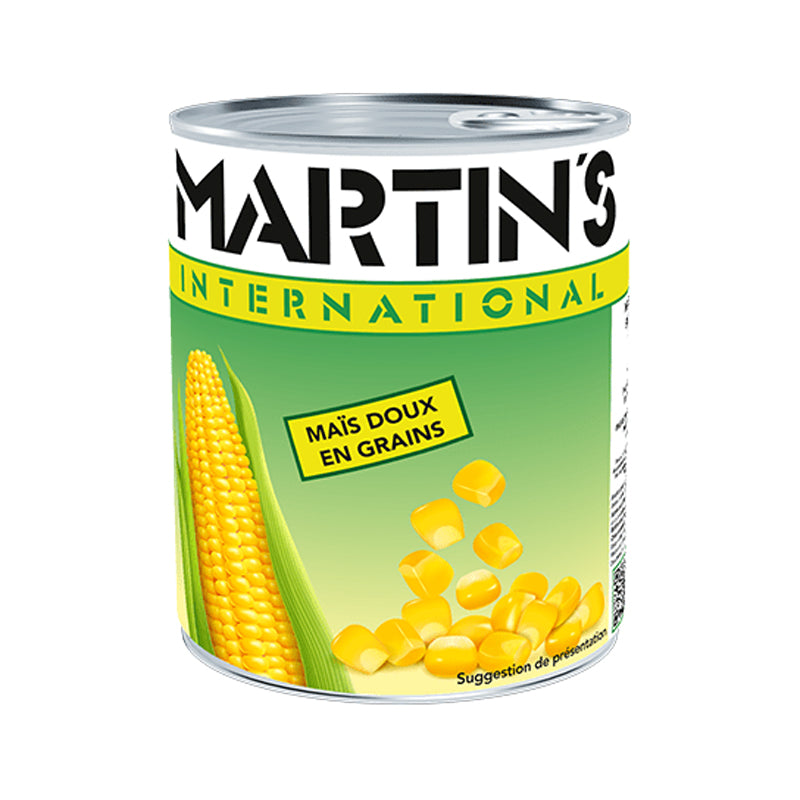 Maïs Doux 285g x 12 Martins – Maïs Doux Naturel pour Salades et Accompagnements