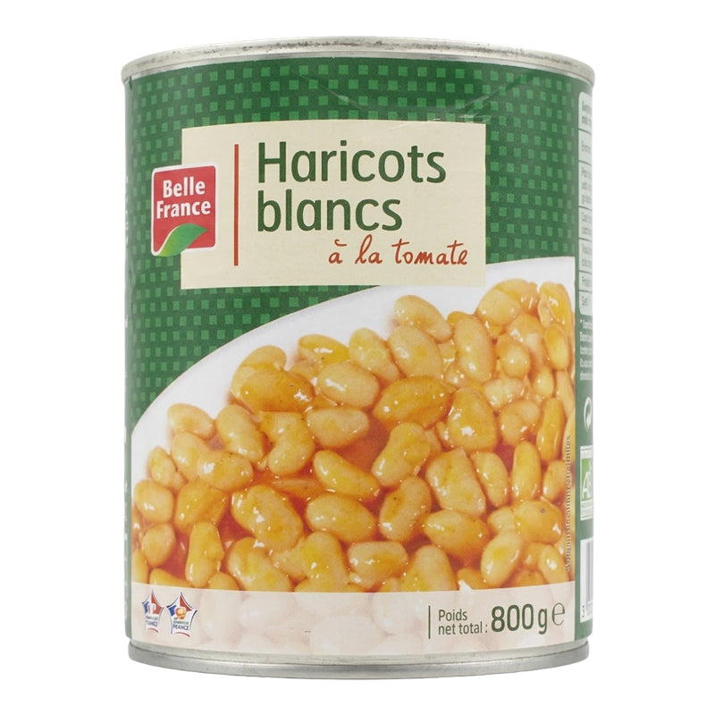 Haricots Blancs à la Tomate 800g x 12 – Haricots Blancs Cuisinés dans une Sauce Tomate Savoureuse
