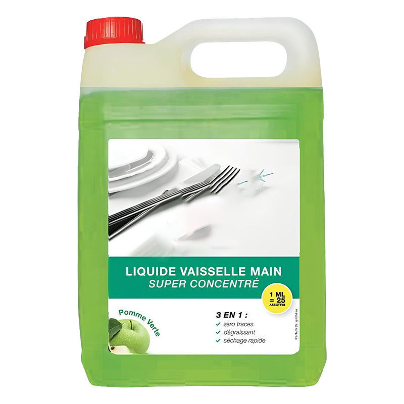 Liquide Vaisselle Concentré Pomme 5 L | Nettoyant Vaisselle Professionnel