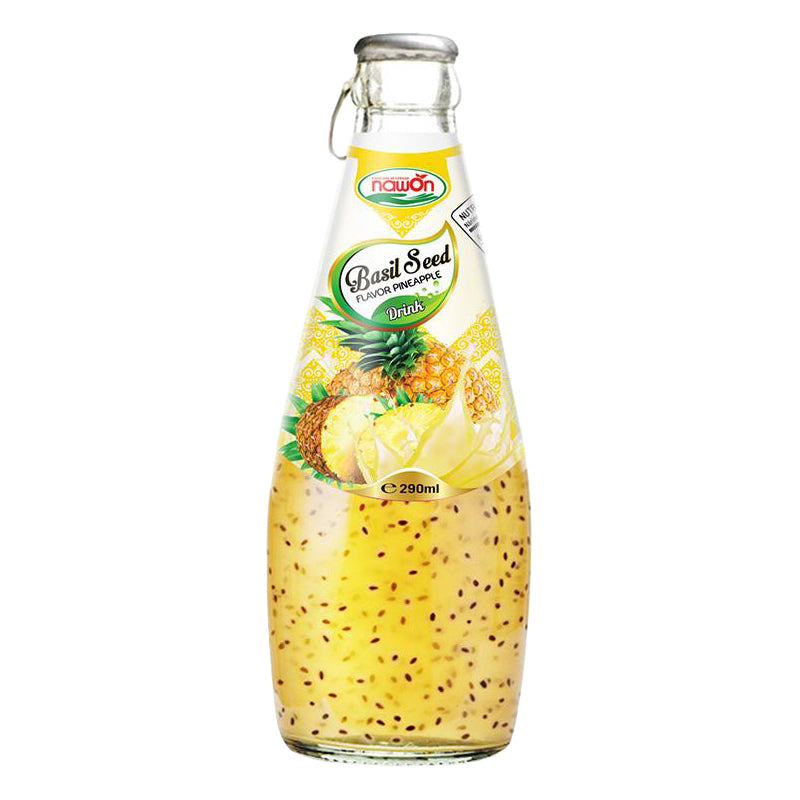 AAYINI Basil Seed Ananas 290ml x 24 – Boisson aux Graines de Basilic Saveur Ananas