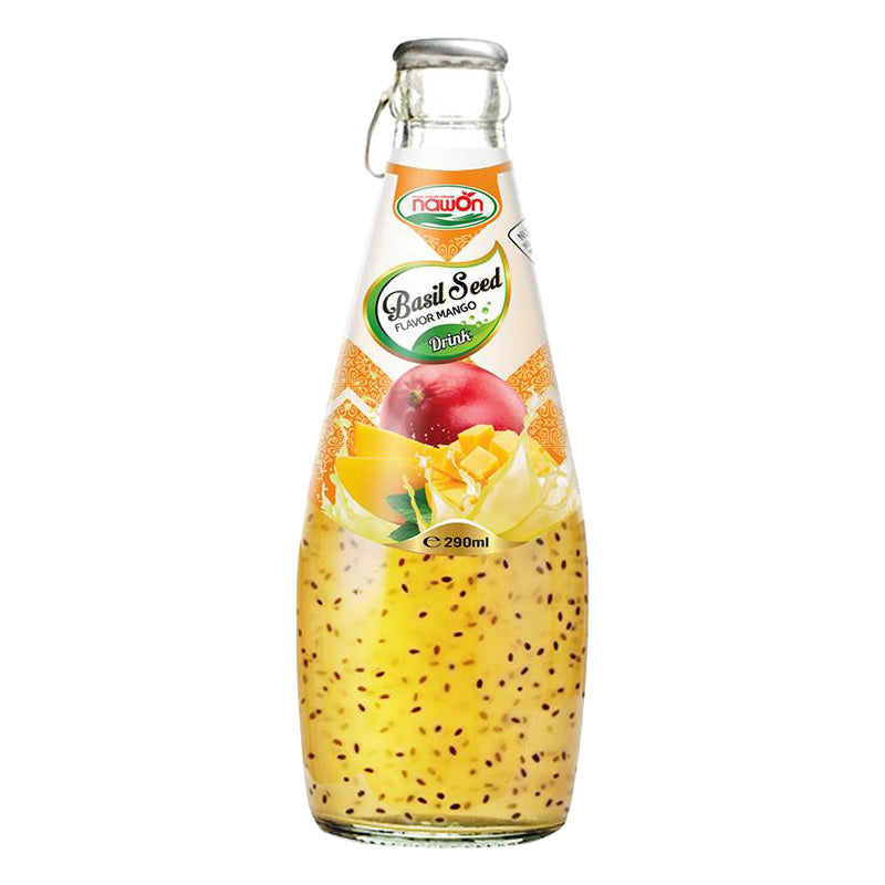 AAYINI Basil Seed Mangue 290ml x 24 – Boisson aux Graines de Basilic Saveur Mangue