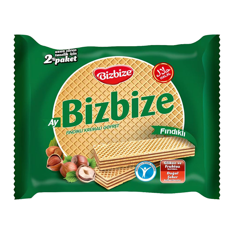 BIZBIZE Gaufrette Noisette 340g x 12 – Carton de 12 | Gaufrettes Saveur Noisette