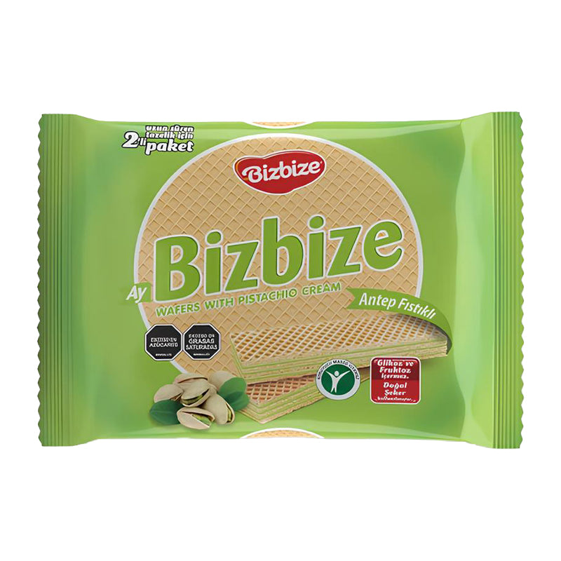 BIZBIZE Gaufrette Pistache 340g x 12 – Carton de 12 | Gaufrettes Saveur Pistache