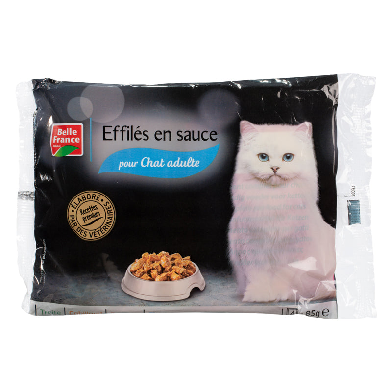 Effilés en Sauce pour Chat Adulte 4 x 85g (13) – Sachets Repas pour Chat Adulte