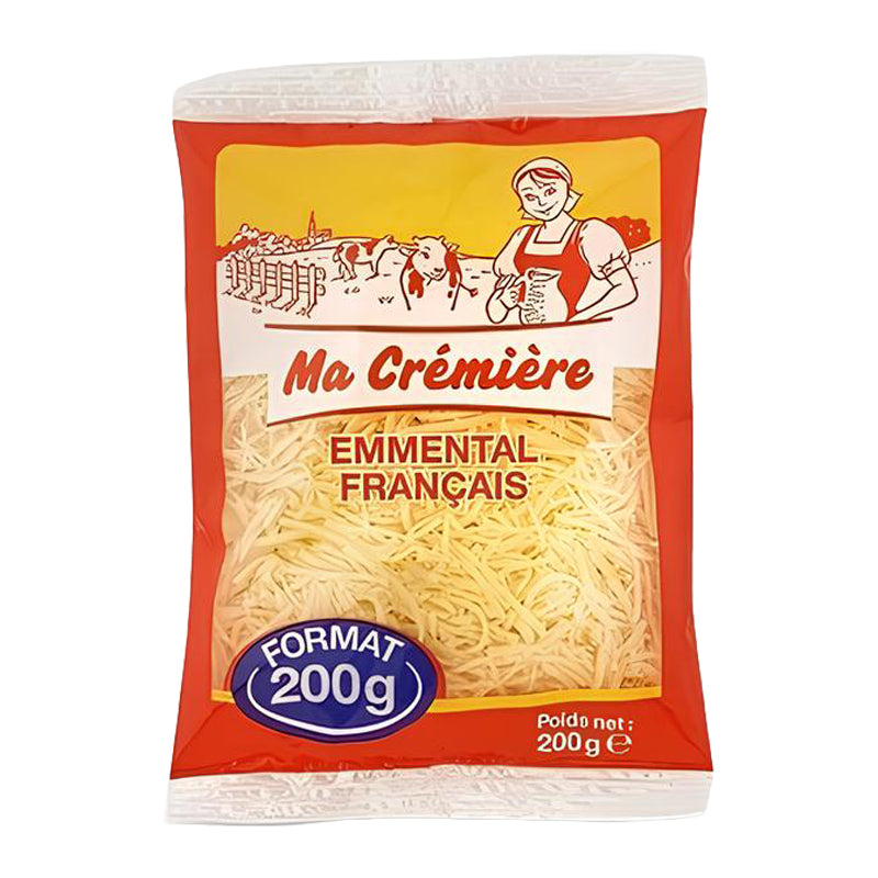 Emmental Râpé 200g (CT24) – Carton de 24 | Fromage Emmental Râpé