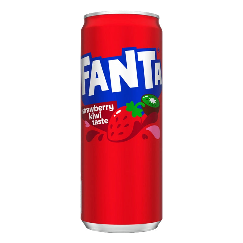 FANTA Strawberry Kiwi Slim 33cl x 24 – Pack de 24 Canettes | Boisson Gazeuse Fraise & Kiwi