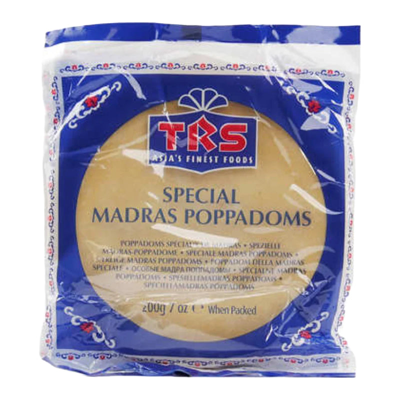 TRS Papads Madras Plane 200g x 10 – Pack de 10 | Galettes Indiennes