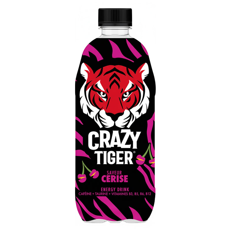 Crazy Tiger PET 1 L Pack de 6 – Cerise Boisson Énergisante