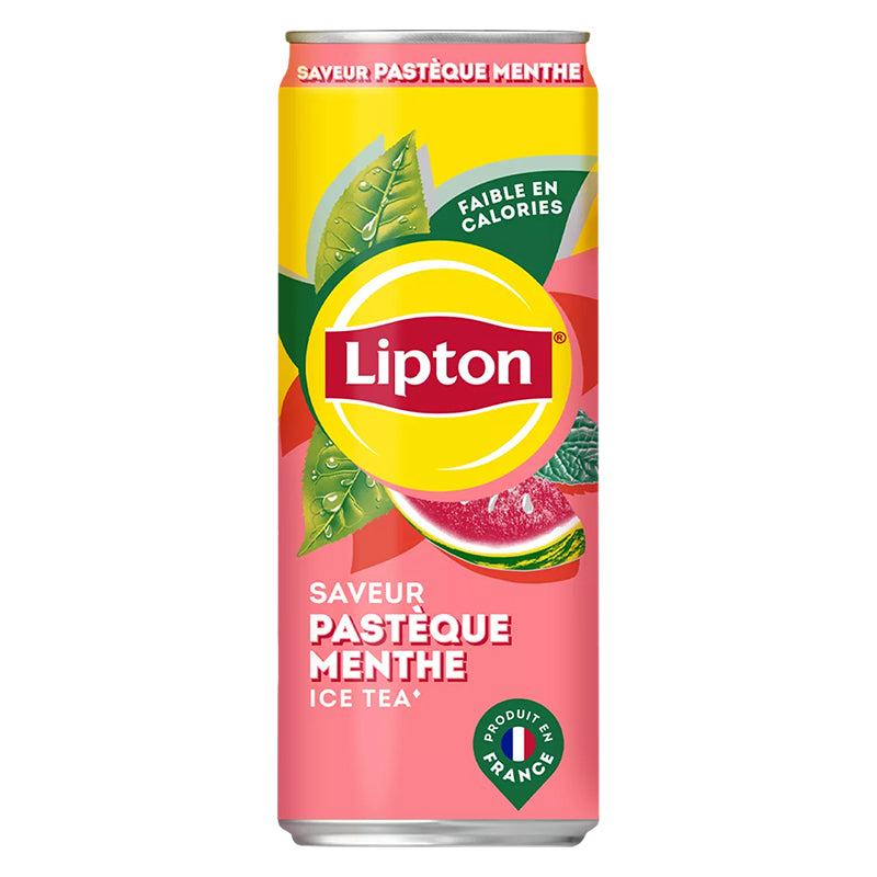 Lipton Ice Thé Pastèque Menthe 33 cl Pack de 24 – Boisson Rafraîchissante