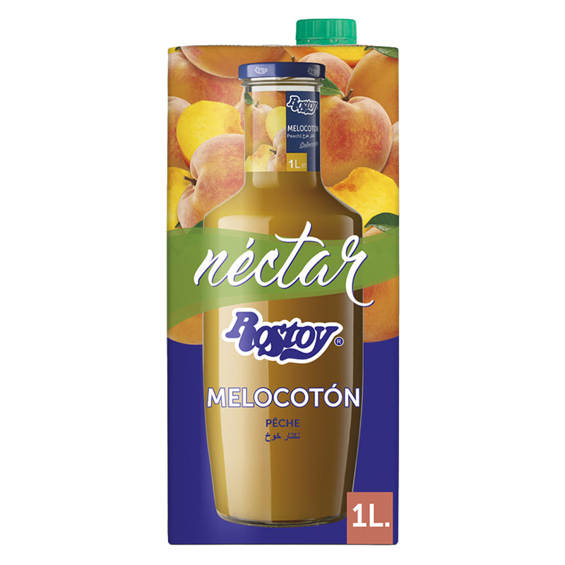Nectar Verre Rostoy Pêche/Melocoton 1 L Pack de 6 – Boisson aux Fruits