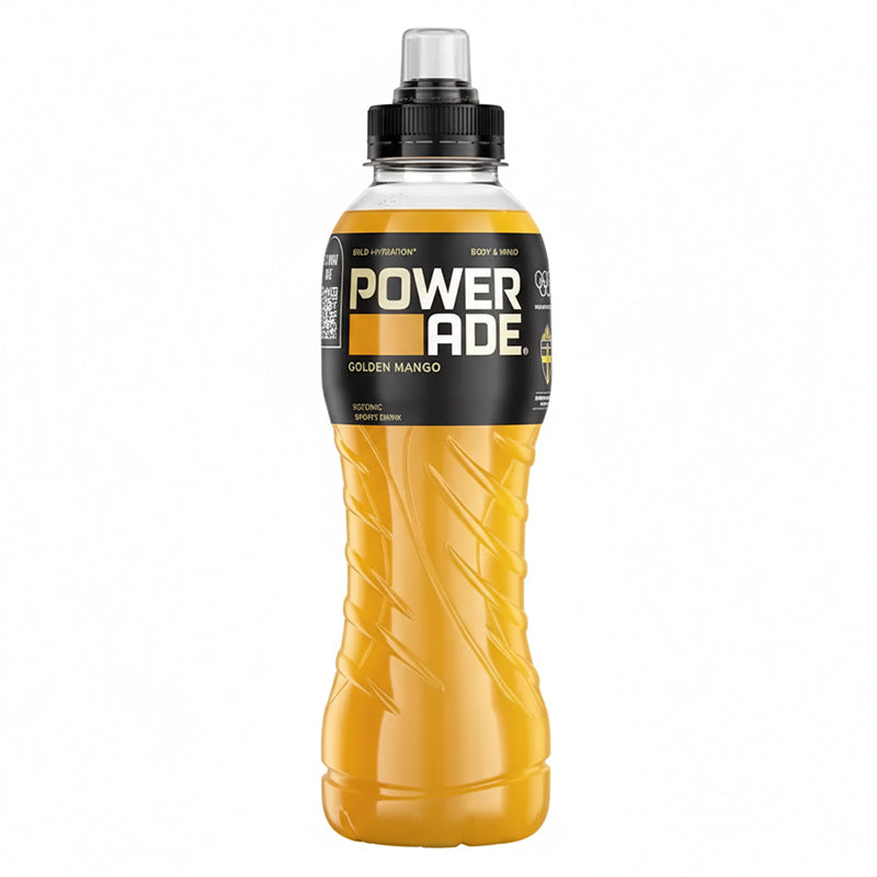 Powerade Golden Mango 50 cl Pack de 12 – Boisson Énergisante
