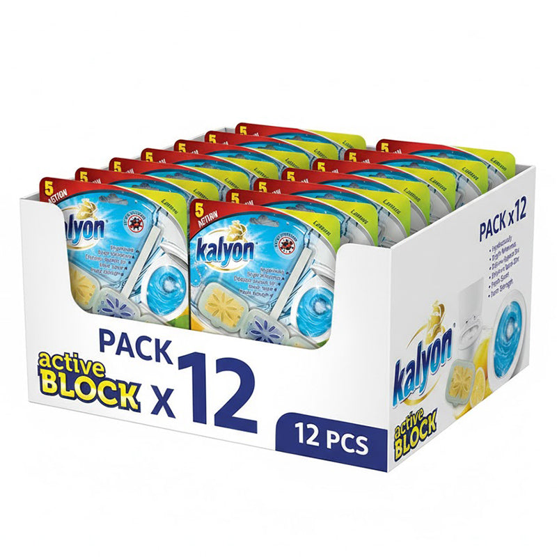 Kalyon Block Active Citron 57g x 12 – Désodorisant WC