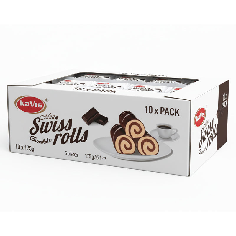 Mini Swiss Roll 175g x 10 – Gâteaux Individuels