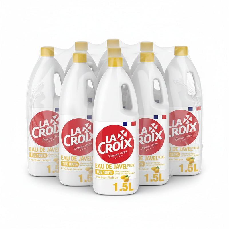 Eau de Javel La Croi 1.5L – Pack de 8 Produits Ménagers