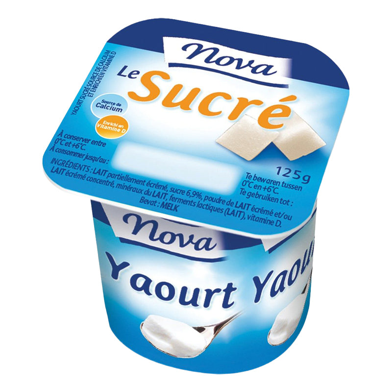 Nova Yaourt Nature 125g – Pack de 48 Produits Laitiers