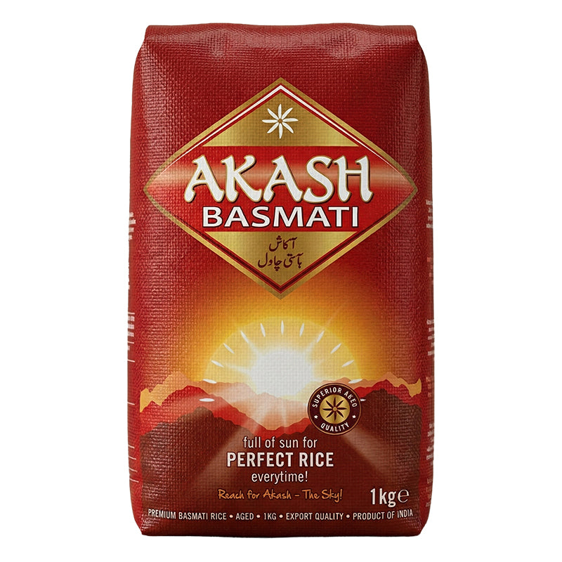 Riz AKASH 1kg x8 – pack économique de riz basmati long grain