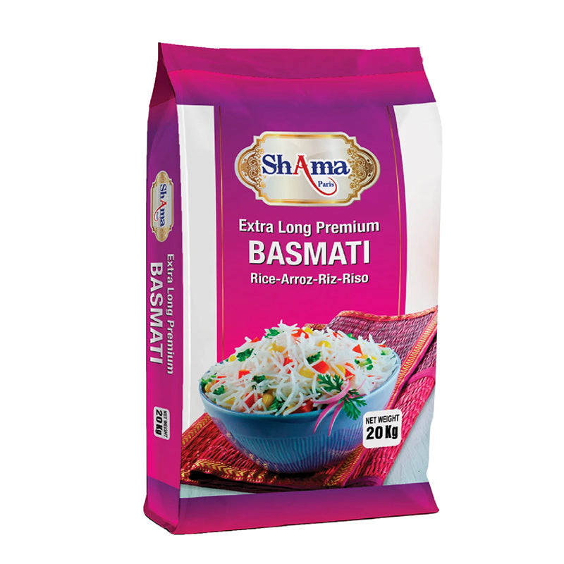 Riz SHAMA extra long 20kg – promo, riz basmati long grain de qualité supérieure