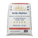 Riz cassé 1 fois Cambodge 20kg FAMILY ELEPHANT – riz étuvé de qualité