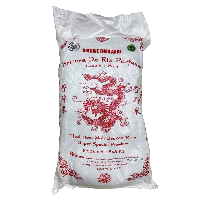 Riz cassé 1 fois THAI 5kg x5 DRAGON – promo, riz étuvé de qualité