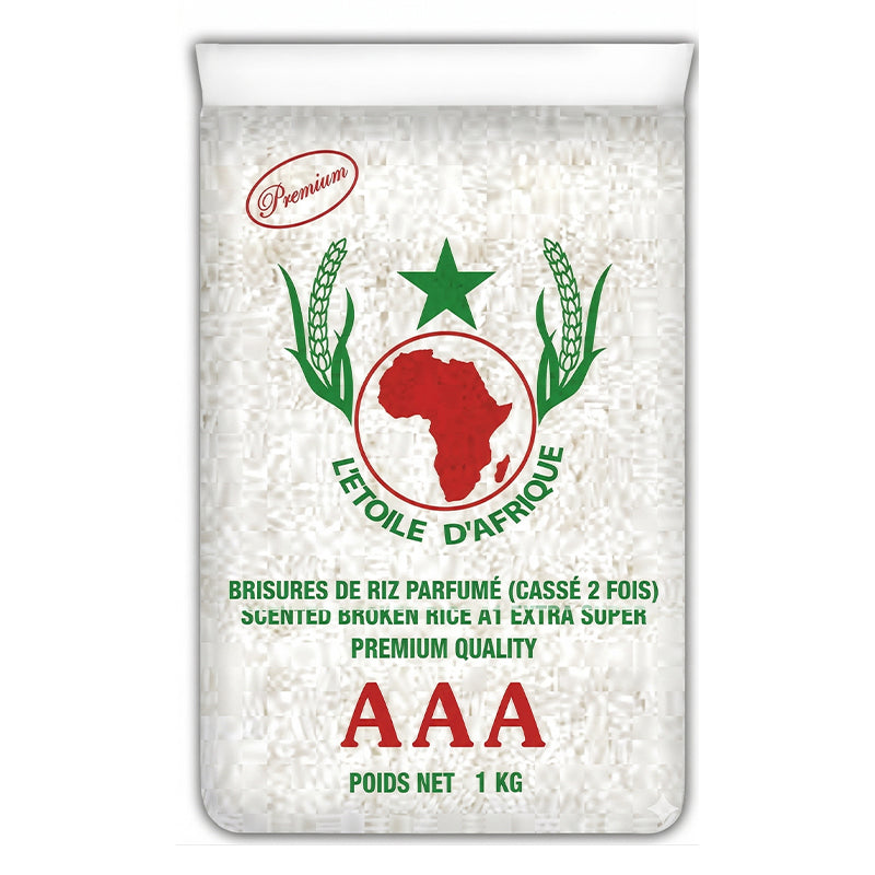 Riz cassé 2 fois 1kg x12 ÉTOILE AFRIQUE VERT – pack pratique de riz étuvé