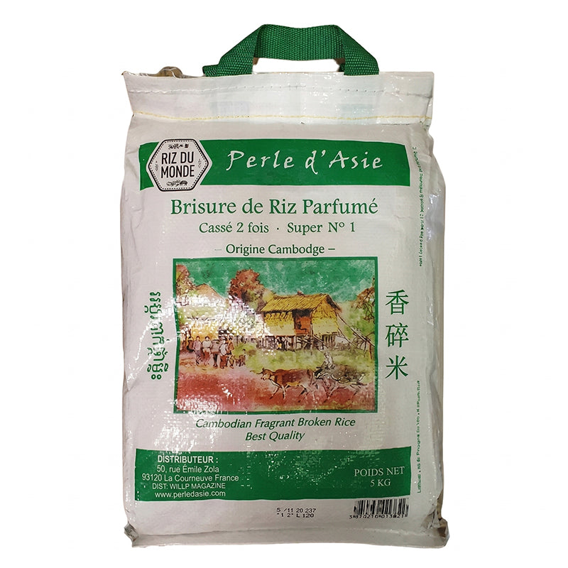 Riz cassé 2 fois Cambodge 5kg x5 Perle Asie – promo, riz étuvé de qualité