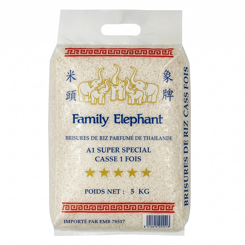 Thai Broken Rice 1 time 5kg FAMILY ELEPHANT – quality parboiled rice