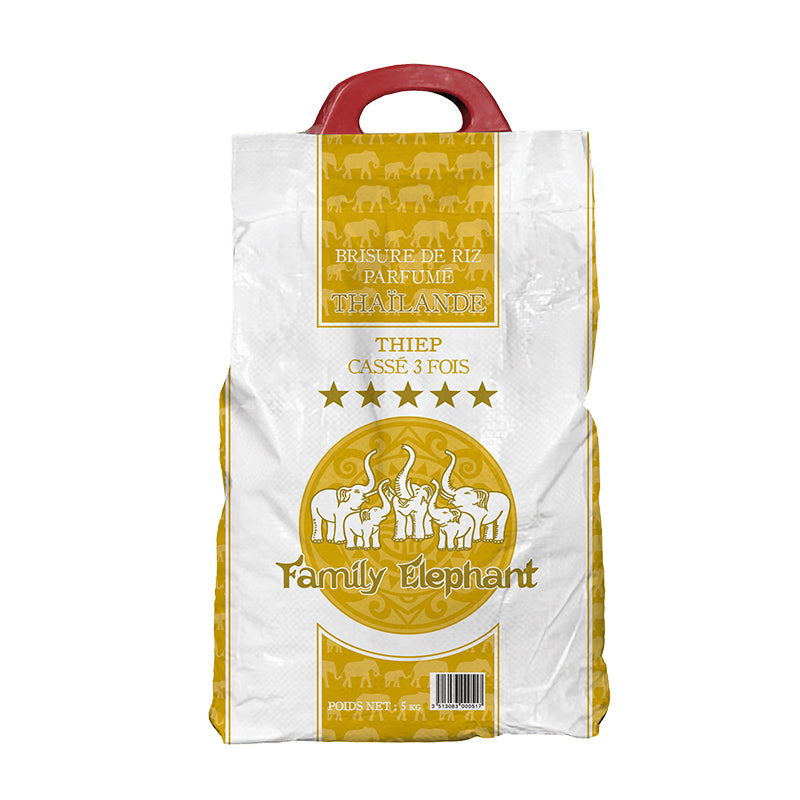 Riz cassé 3 fois Thailande 5kg x4 FAMILY ELEPHANT – pack pratique de riz étuvé