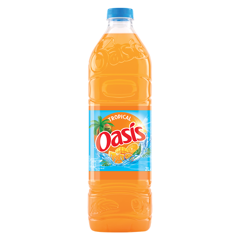 Oasis Tropical 2L x 4 Bouteilles – Boisson aux Fruits Tropicaux, Pack Familial Économique