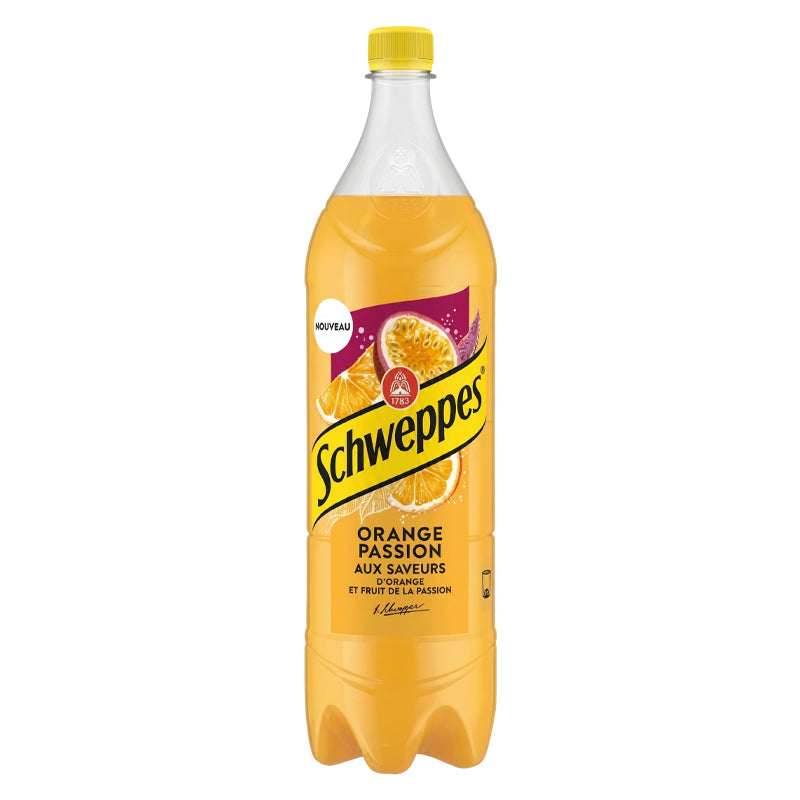 Schweppes Passion Orange 1,5L x 6 Bouteilles – Boisson Gazeuse Fruitée Tropicale