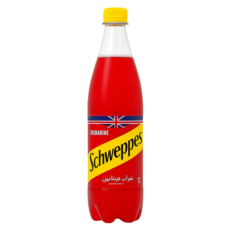 Schweppes Grenadine 90cl x 6 Bouteilles – Boisson Gazeuse Fruitée, Pack Économique