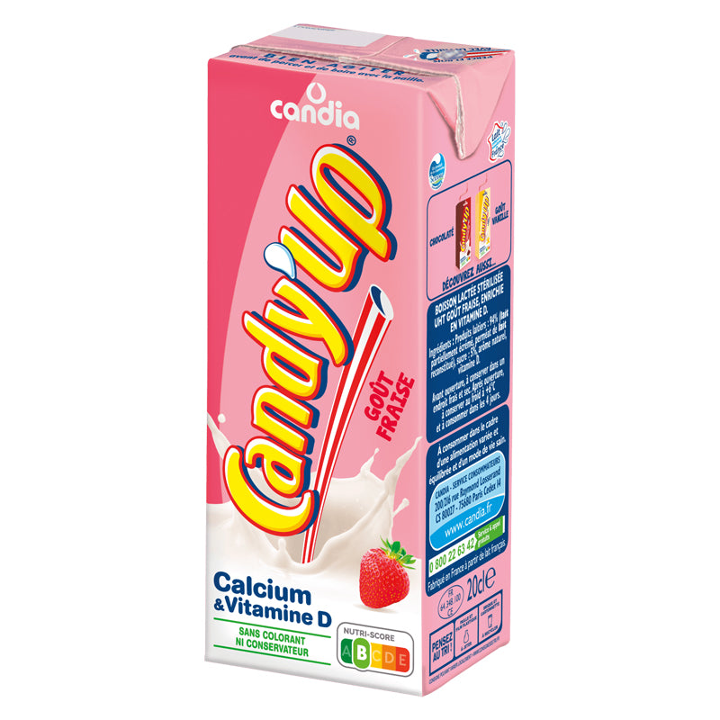 Candy Up Strawberry Milk – Pack of 6 x 20cl, Flavored Dairy Drink