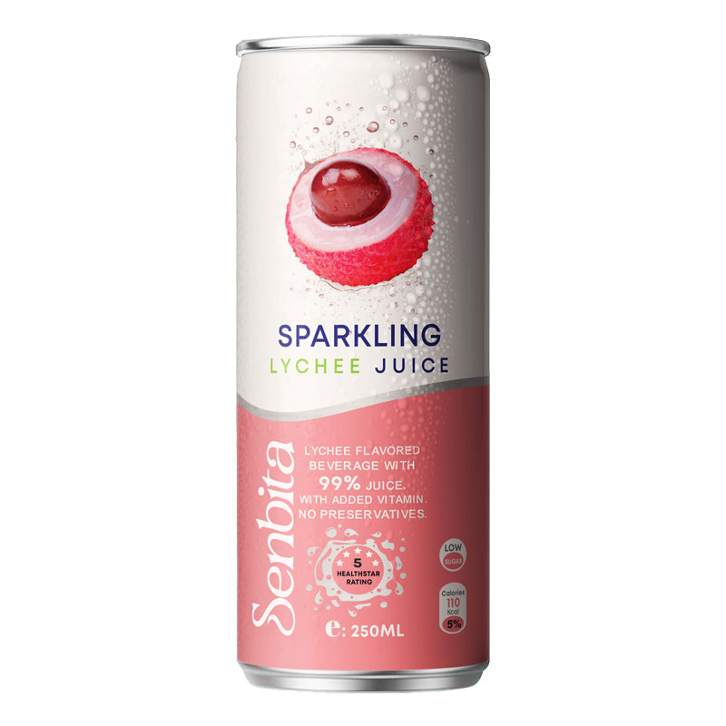 Sparkling Lychee 60% – Pack of 24 x 250ml, Sparkling Fruit Drink, Special Offer