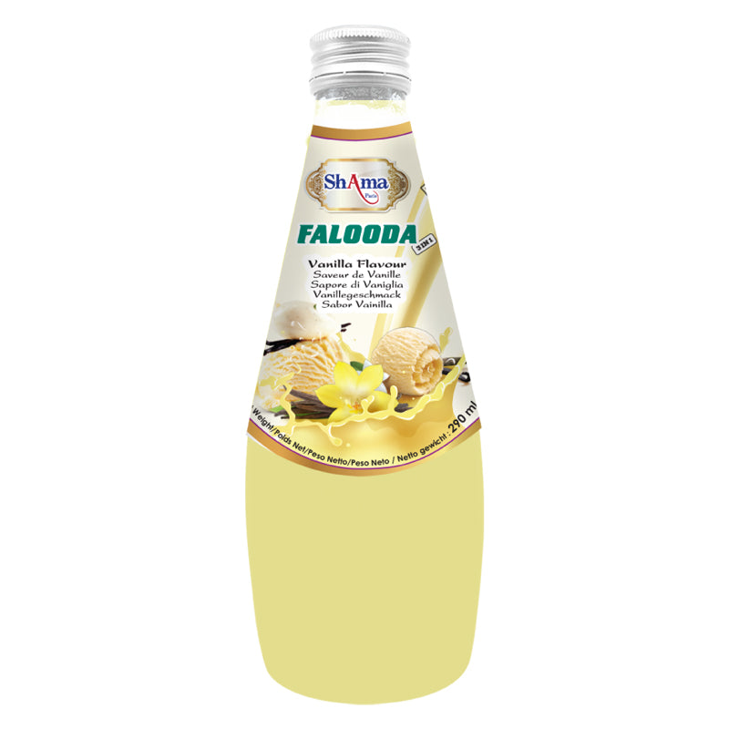 Shama Falooda Vanille – Pack de 24 x 290ml, Boisson Dessert Saveur Vanille