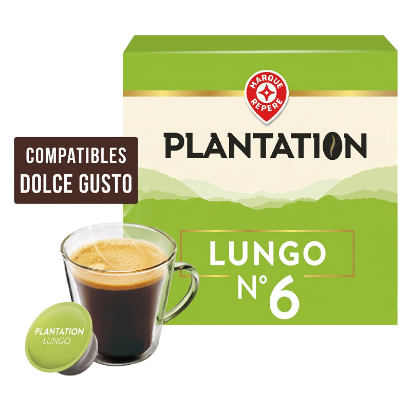 Thé Plantation Lungo N°6 – Pack de 16, Café Moulu / Capsules