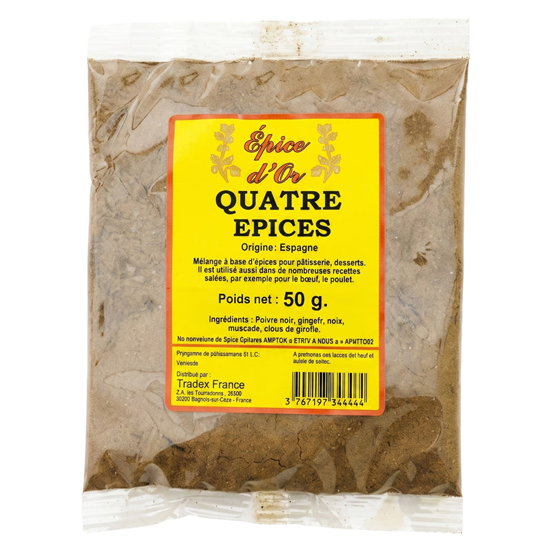 Epice d'Or Quatre Épices 50g x 20 Pack – Mélange Traditionnel de Qualité Supérieure