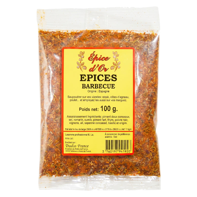 Epice d'Or Épices Barbecue Poudre 100g x 20 Pack – Mélange Spécial Grillades