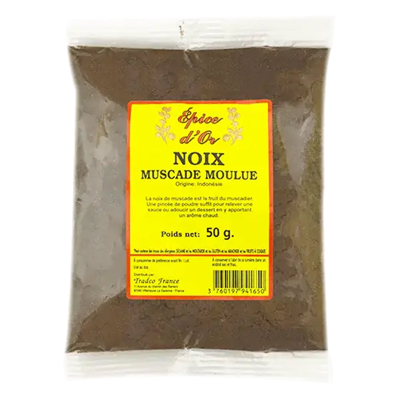 Epice d'Or Muscade en Poudre 50g x 20 Pack – Noix de Muscade Moulue de Qualité Premium
