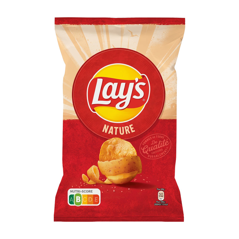 CHIPS LAYS NATURE 20 X 145G – Chips Nature Classiques en Carton Grossiste Snack Apéritif