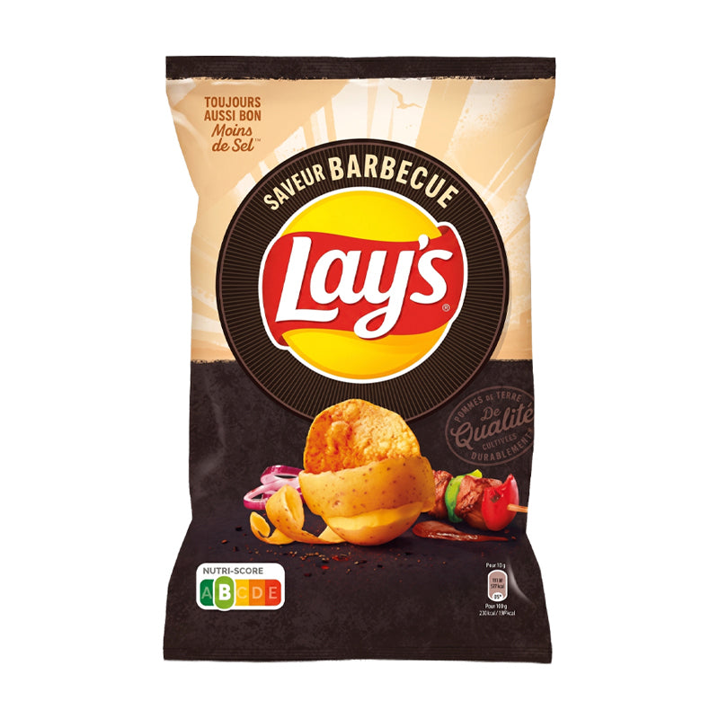 CHIPS LAYS BBQ 135G X 20 – Chips Saveur Barbecue Fumée en Carton Grossiste Snack Apéritif