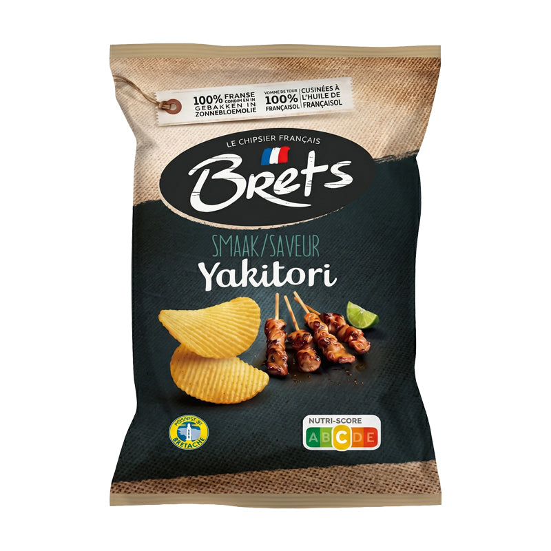 CHIPS BRET'S YAKITORI 125G X 10 – Chips Saveur Yakitori Japonais en Carton Grossiste Snack Apéritif