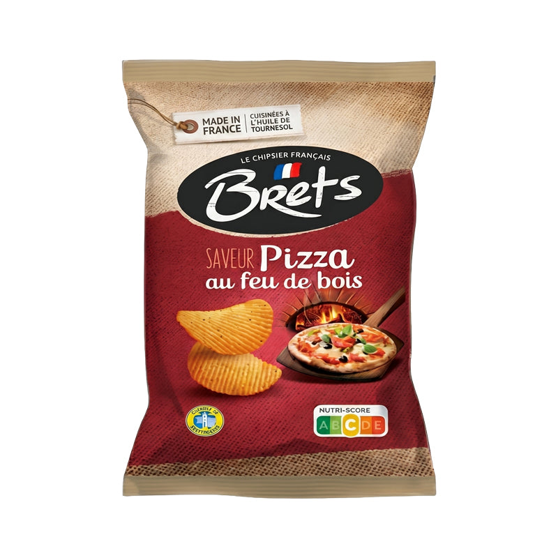 CHIPS BRET'S PIZZA AU FEU DE BOIS 125G X 10 – Chips Saveur Pizza au Feu de Bois en Carton Grossiste Snack Apéritif